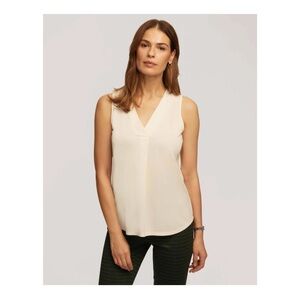 ANNE KLEIN - Harmony Knit Pleat Neck Shell